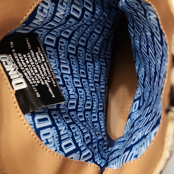 Dingo By Dan Post Snow Leopard Leather Heeled Western Cowgirl Boots (W Size 8.5) - Picture 12 of 15